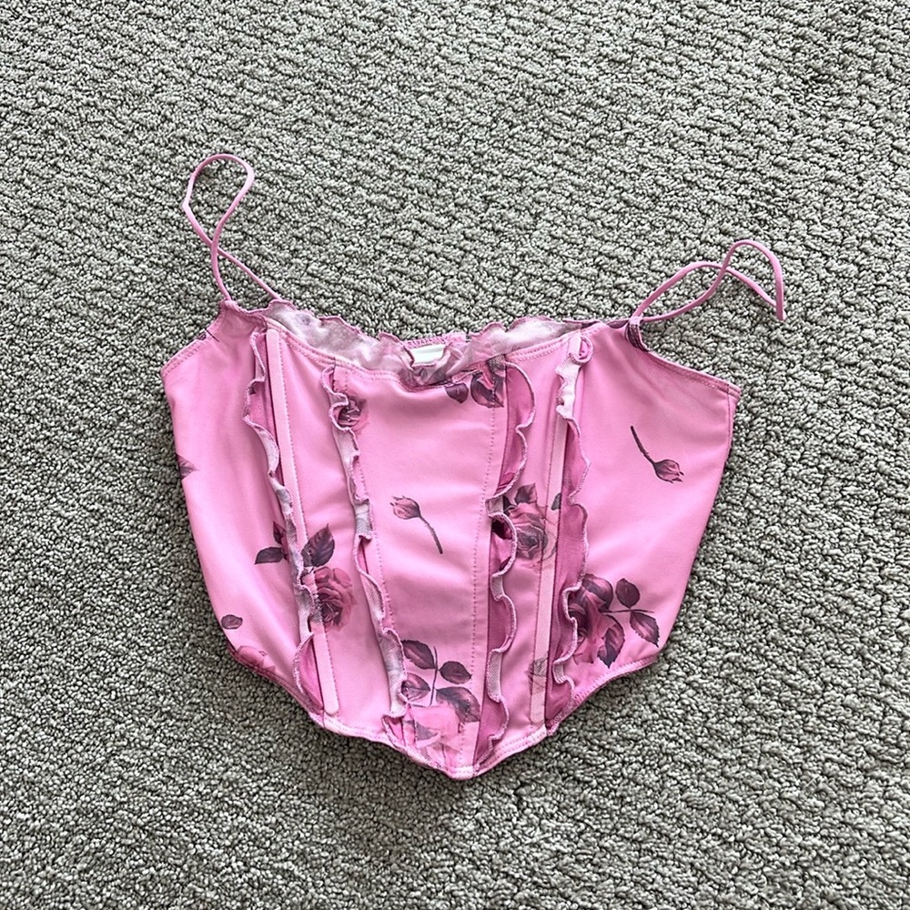 Princess Polly Pink Rose Corset Top (2)